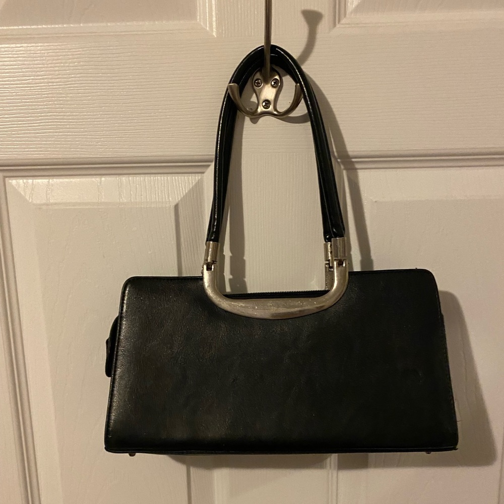 90s black and silver shoulder bag